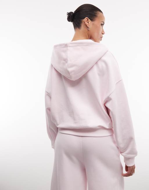 Sudadera rosa pastel extragrande con capucha y aplicación de detalle gráfico de Weekend Collective (parte de un conjunto), 4 de 4