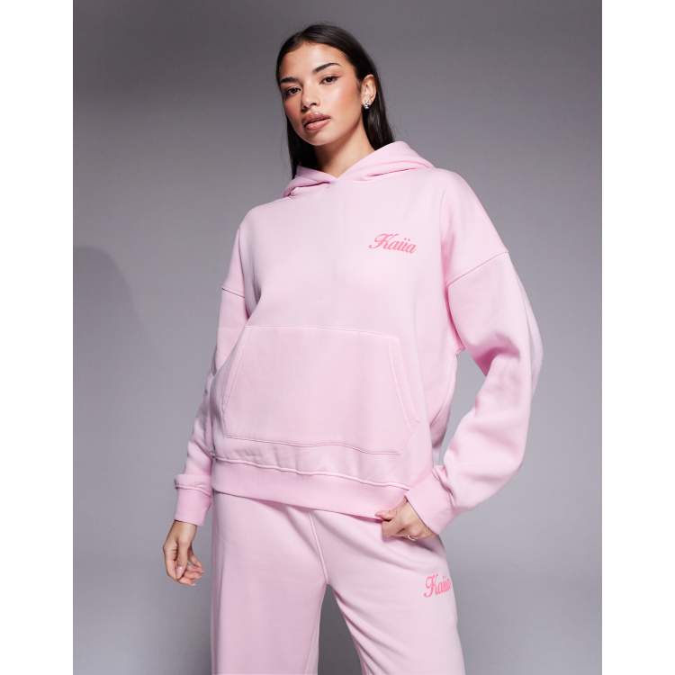 Koroshi Sudadera Hombre Rosa Con Capucha | Algodón Y Poliéster, Estampado Delantero, Unisex