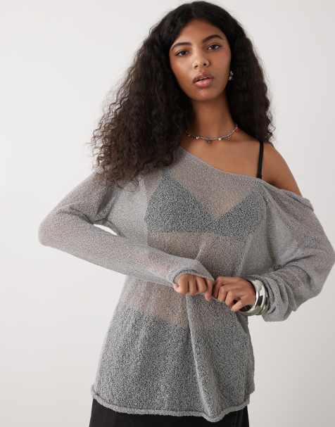 Sudadera transparente para festivales con capucha de punto de COLLUSION - view 1