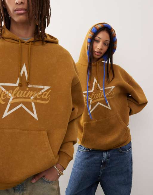 Sudadera unisex con capucha y logo estrella de Reclaimed Vintage, 4 de 4