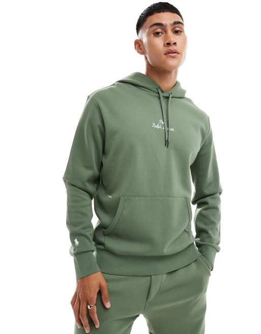 Sudadera vede medio con capucha y logo central de punto doble de Polo Ralph Lauren (parte de un conjunto)