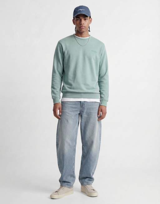 Sudadera verde aguamarina con logo de texto de Jack & Jones, 3 de 4