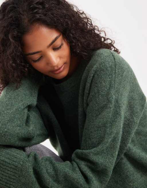 Sudadera verde árbol con cuello redondo Luxe de Cotton On ASOS