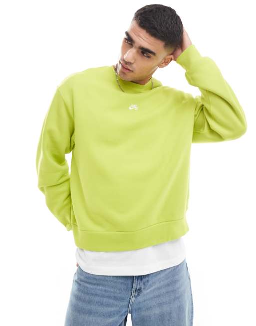 Sudadera verde cactus basica con cuello redondo y logo de Nike SB ASOS