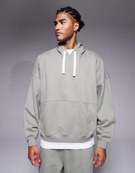 Sudadera verde caqui lavado de corte cuadrado ultragrande con capucha de tejido grueso de ASOS DESIGN (parte de un conjunto) - view 1