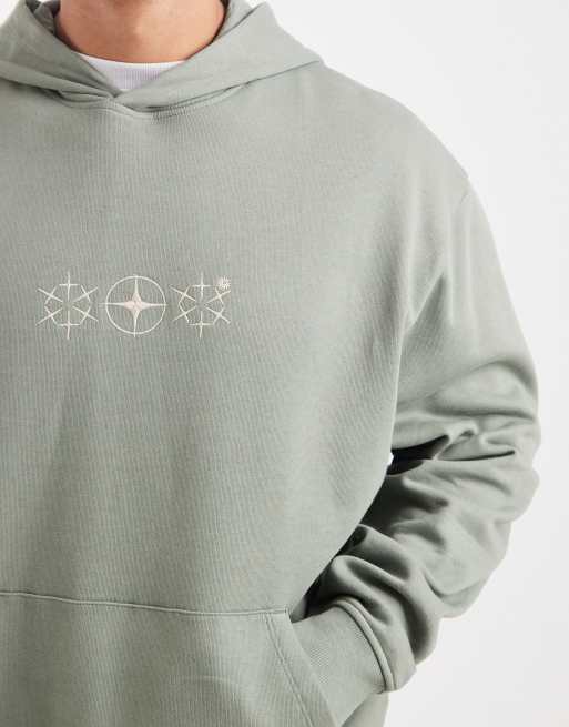 Sudadera verde claro con capucha y estampado celestial de ASOS DESIGN, 5 de 5