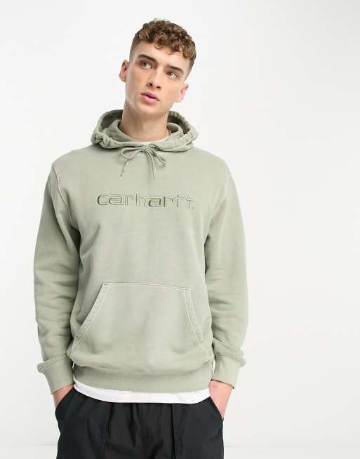 Sudadera verde con capucha y acabado tintado de ASOS