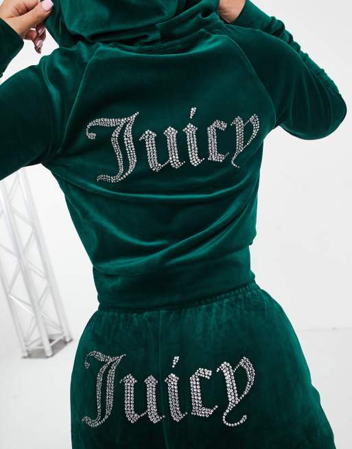 Sudadera verde con capucha y cremallera de velour de Juicy Couture (parte de un conjunto) , 3 de 4