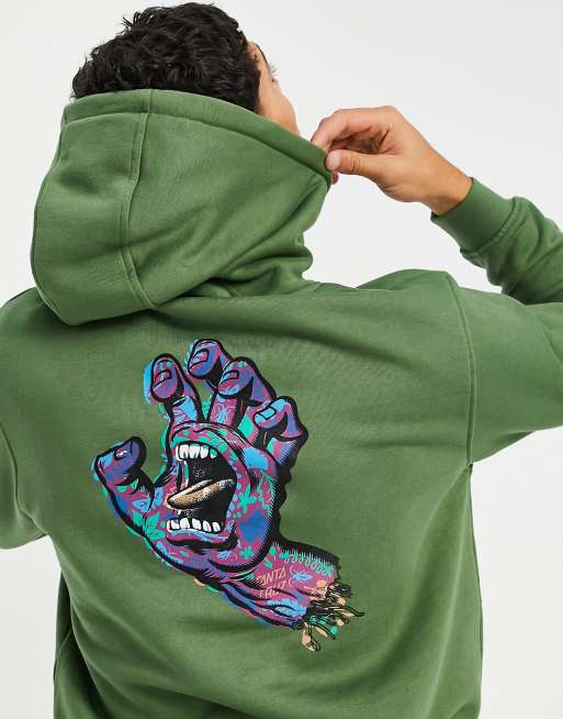 Sudadera verde con capucha y estampado de mano Growth de Santa Cruz