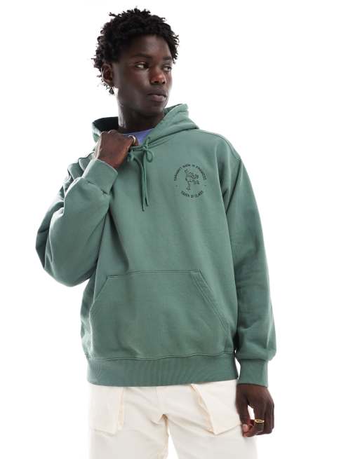 Sudadera verde con capucha y estampado de rana y sello de Carhartt