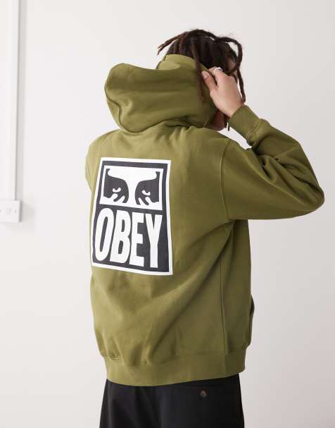Sudadera verde con capucha y logo de ojos Icon de Obey - view 1