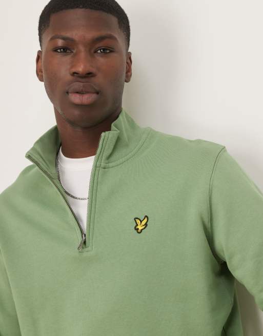 Sudadera verde con cremallera corta de felpa de rizo de Lyle & Scott, 4 de 4