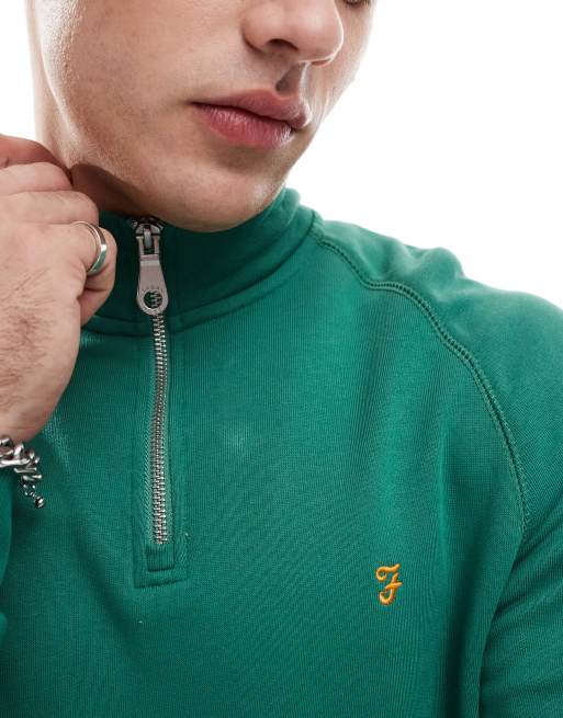 Sudadera verde con cremallera corta Jim de Farah, 4 de 4