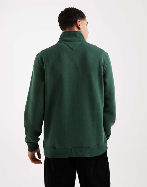 Sudadera verde con cremallera corta y parche de felpa de Tommy Jeans, 3 de 5