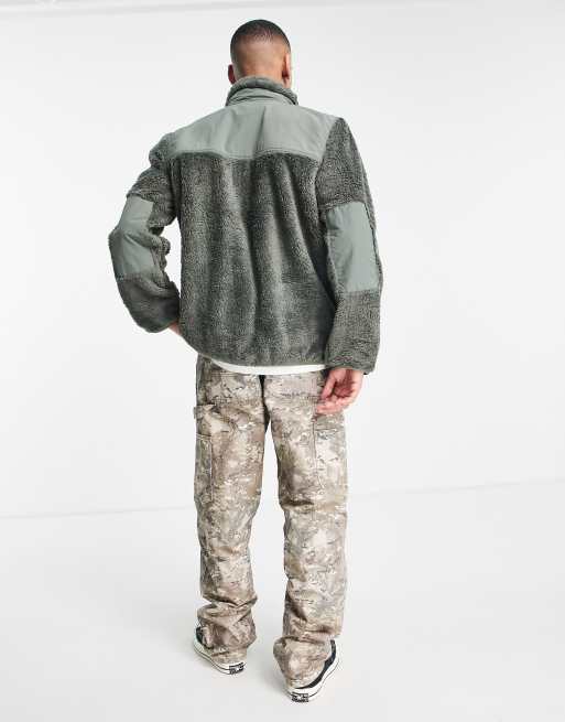 Sudadera verde con cremallera de felpa efecto pelo Jackson de Carhartt WIP, 2 de 4