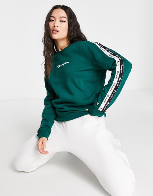 Sudadera verde con cuello redondo de Champion