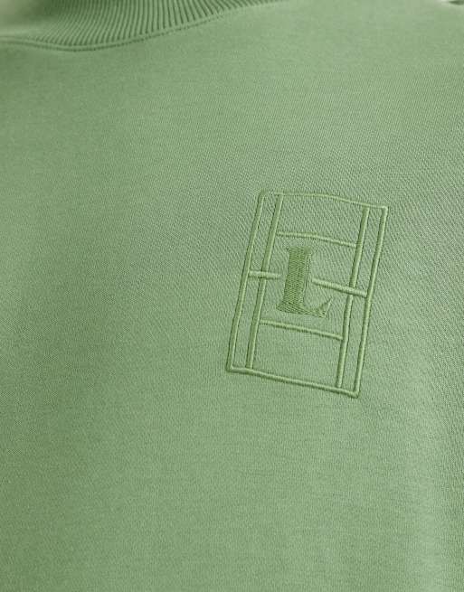 Sudadera verde con cuello redondo y logo bordado de Lacoste, 2 de 5