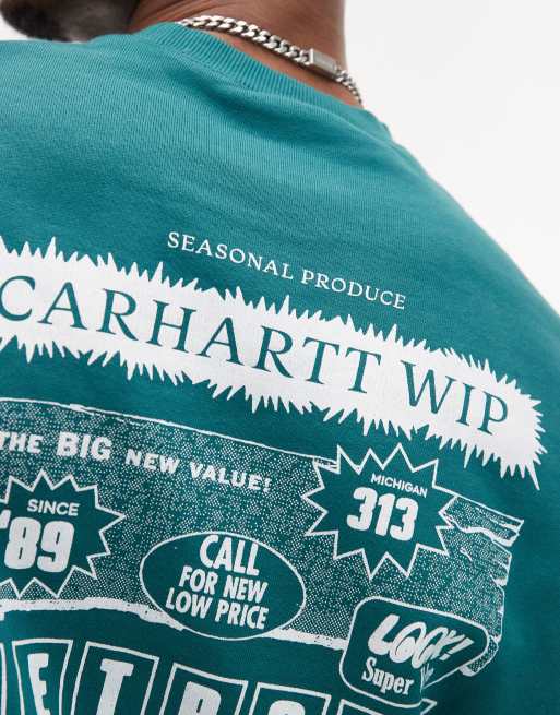 Sudadera verde con estampado gráfico de catálogo de Carhartt WIP, 3 de 4