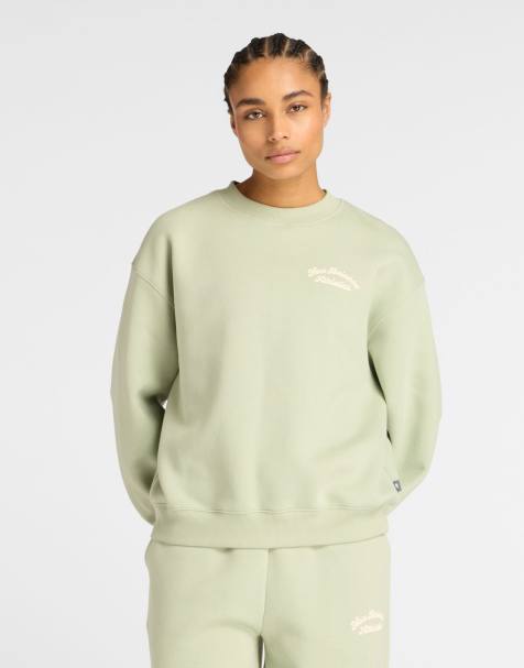 Sudadera verde culebra con cuello redondo de felpa Linear Heritage de New Balance - view 1