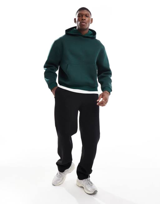 Sudadera verde de corte cuadrado extragrande con capucha de tejido grueso efecto neopreno de ASOS DESIGN, 4 de 4