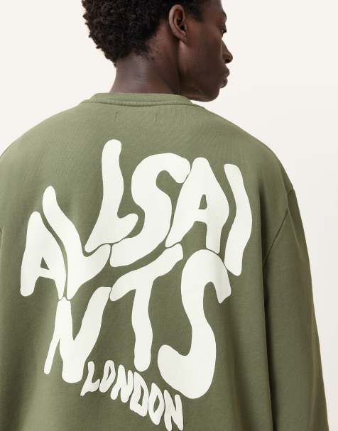 Sudadera verde edén con cuello redondo Orlando de AllSaints - view 1