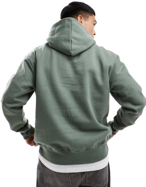 Sudadera verde extragrande con capucha de tejido grueso de 400 g/m2 de ASOS DESIGN, 4 de 4