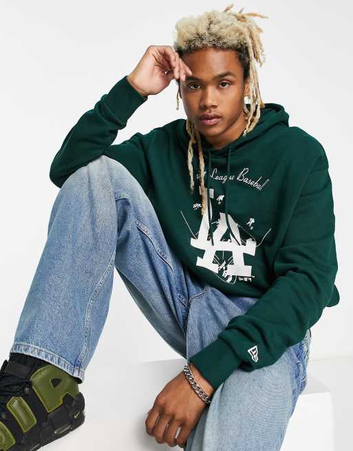 Sudadera verde extragrande con capucha y diseño flocado de los LA Dodgers exclusiva en ASOS de New Era
