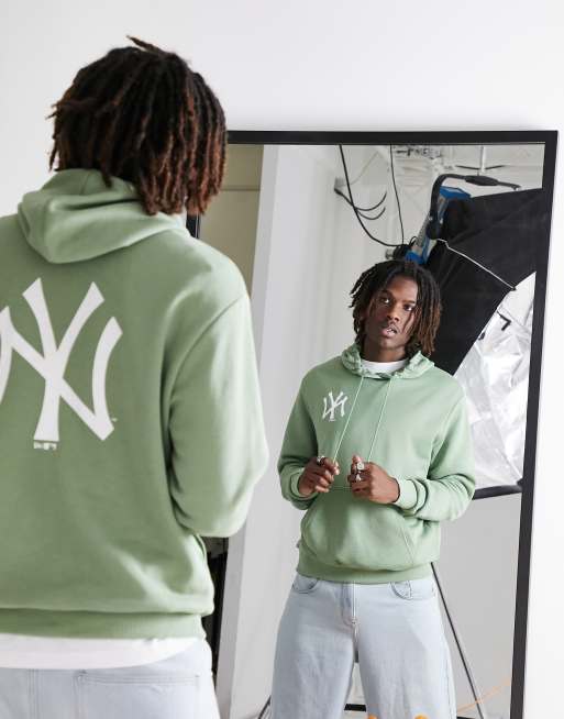 Sudadera verde extragrande con capucha y estampado de los New York Yankees en la espalda de New Era