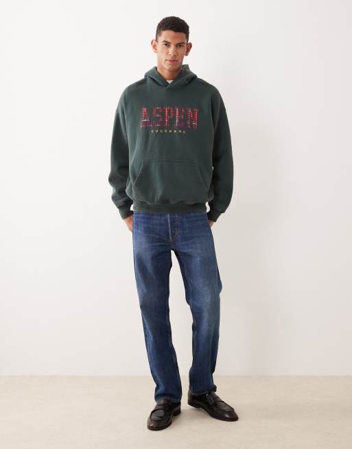 Sudadera verde extragrande con capucha y estampado gráfico de Colorado de Abercrombie & Fitch, 2 de 5