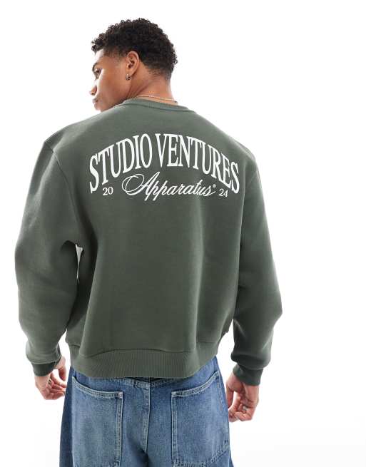 Sudadera verde extragrande con estampado de ASOS DESIGN
