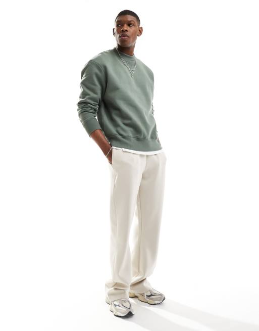 Sudadera verde extragrande de tejido grueso de 400 g/m2 de ASOS DESIGN