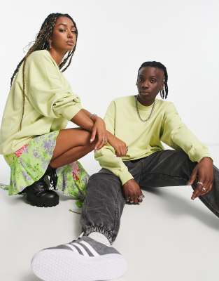 Sudadera verde extragrande unisex de Reclaimed Vintage