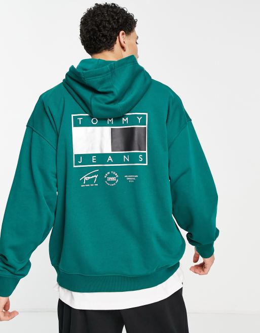 Sudadera Con Capucha Estampada Y Holgada - Verde