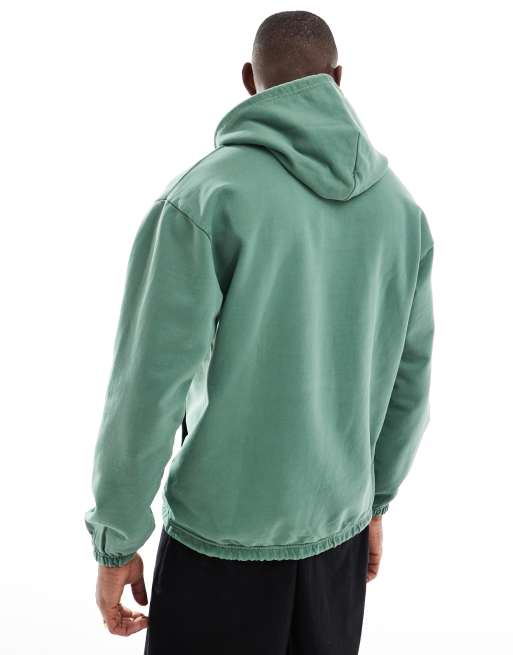 Sudadera verde holgada con capucha y etiqueta del logo en la parte central del pecho de Levi's, 2 de 4