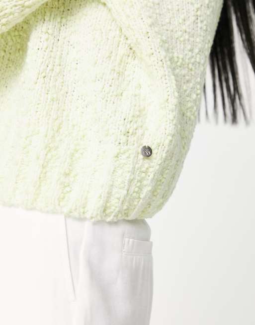 Sudadera verde holgada con cuello redondo de bouclé de Maison Scotch , 2 de 4