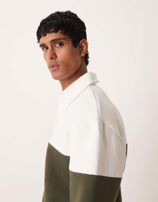 Sudadera verde holgada con diseño color block de ASOS DESIGN, 4 de 5