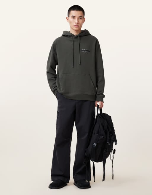Sudadera verde kombu con capucha Redact Oth de AllSaints
