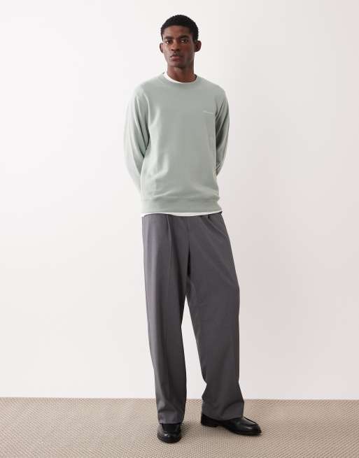 Sudadera verde lavado con logo de texto premium de Abercrombie & Fitch, 2 de 5