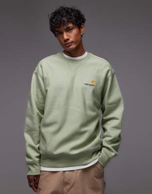 Sudadera verde lima con detalle de texto American de Carhartt WIP - view 1