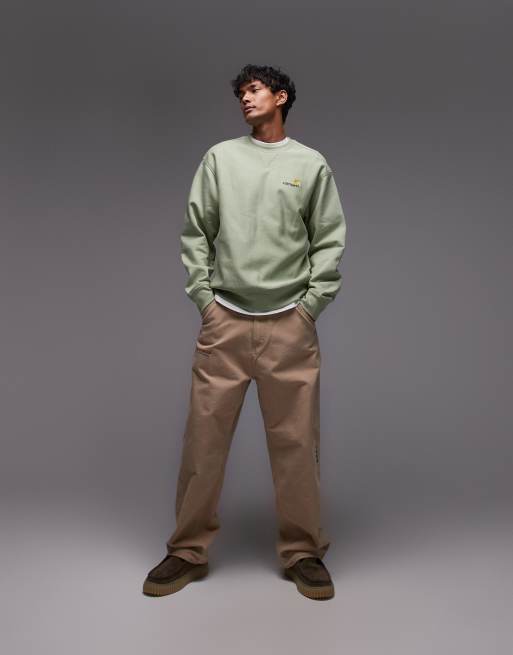 Sudadera verde lima con detalle de texto American de Carhartt WIP, 2 de 4
