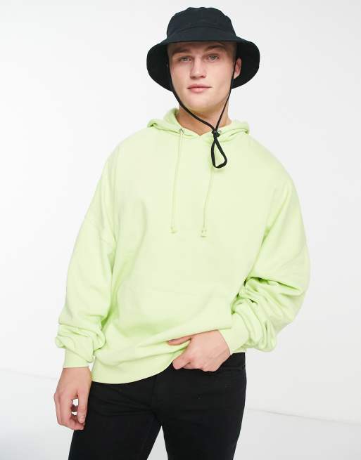 Sudadera verde lima lavado extragrande con capucha de ASOS DESIGN