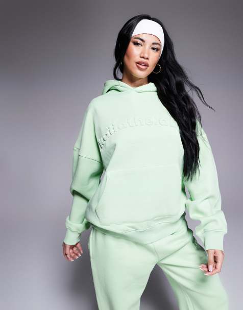 Sudadera verde lima sorbete extragrande con capucha y logo en relieve de Kaiia (parte de un conjunto) - view 1