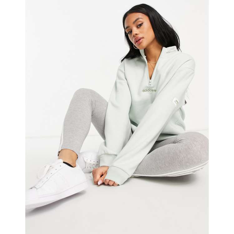 Adidas originals sudadera linear crop overhead online