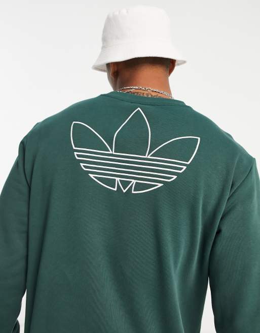 Sudadera verde mineral con trébol de adidas Originals