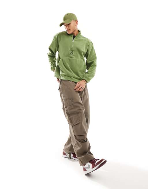 Sudadera verde oliva con media cremallera de felpa Winterized de Jordan  , 3 de 4