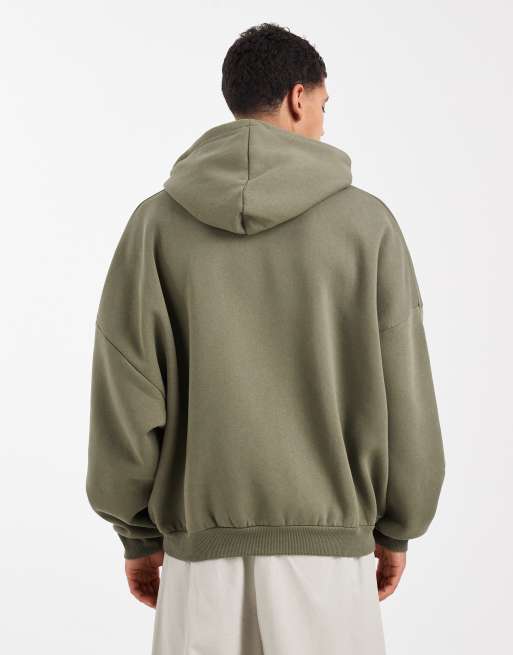 Sudadera verde oliva empolvado básica ultragrande con capucha Essentials de ASOS DESIGN, 3 de 5