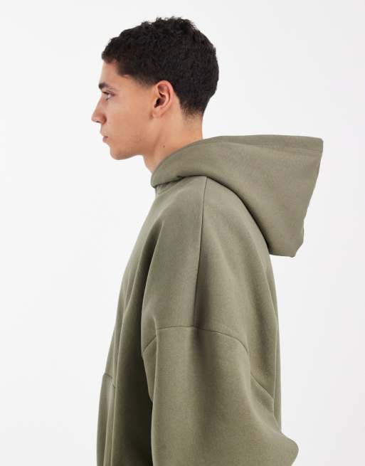 Sudadera verde oliva empolvado básica ultragrande con capucha Essentials de ASOS DESIGN, 4 de 5