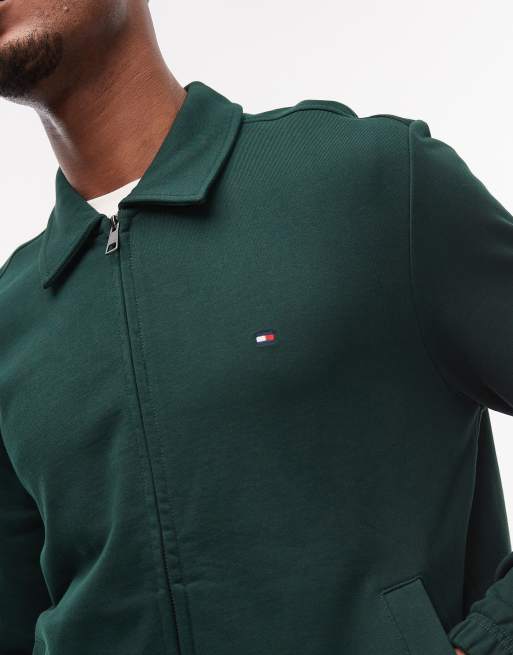 Sudadera verde oscuro básica con cremallera de tejido de rizo de Tommy Hilfiger, 3 de 5