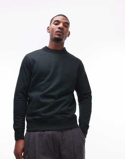 Sudadera verde oscuro con cuello redondo de Mango