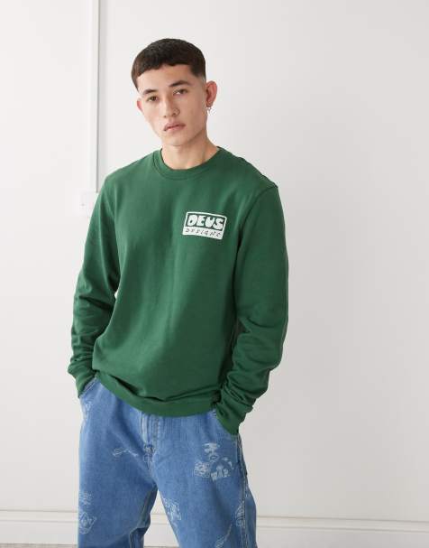 Sudadera verde oscuro con estampado gráfico "Nice to see you" de Deus Ex Machina - view 1